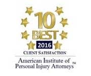 10 Best Client Satisfaction 2016 American Institute of Personal Injury Attorneys